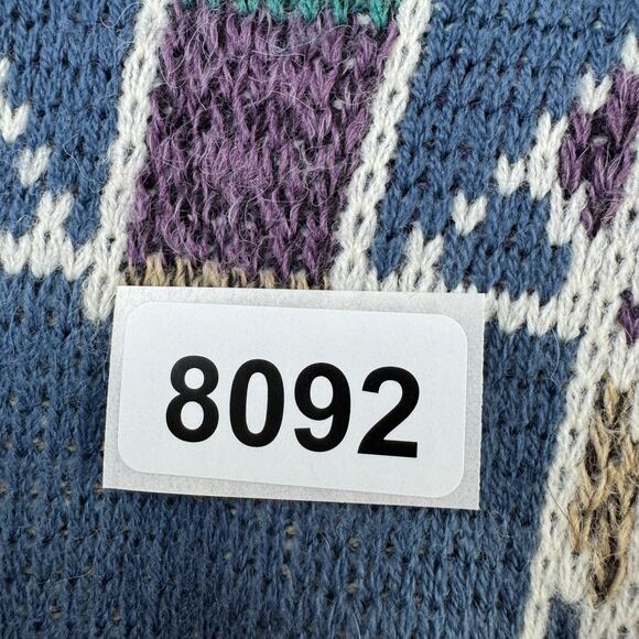 VTG Van Heusen Blue Abstract Print Acrylic Knit Sweater Size XL X-Large - Picture 13 of 13